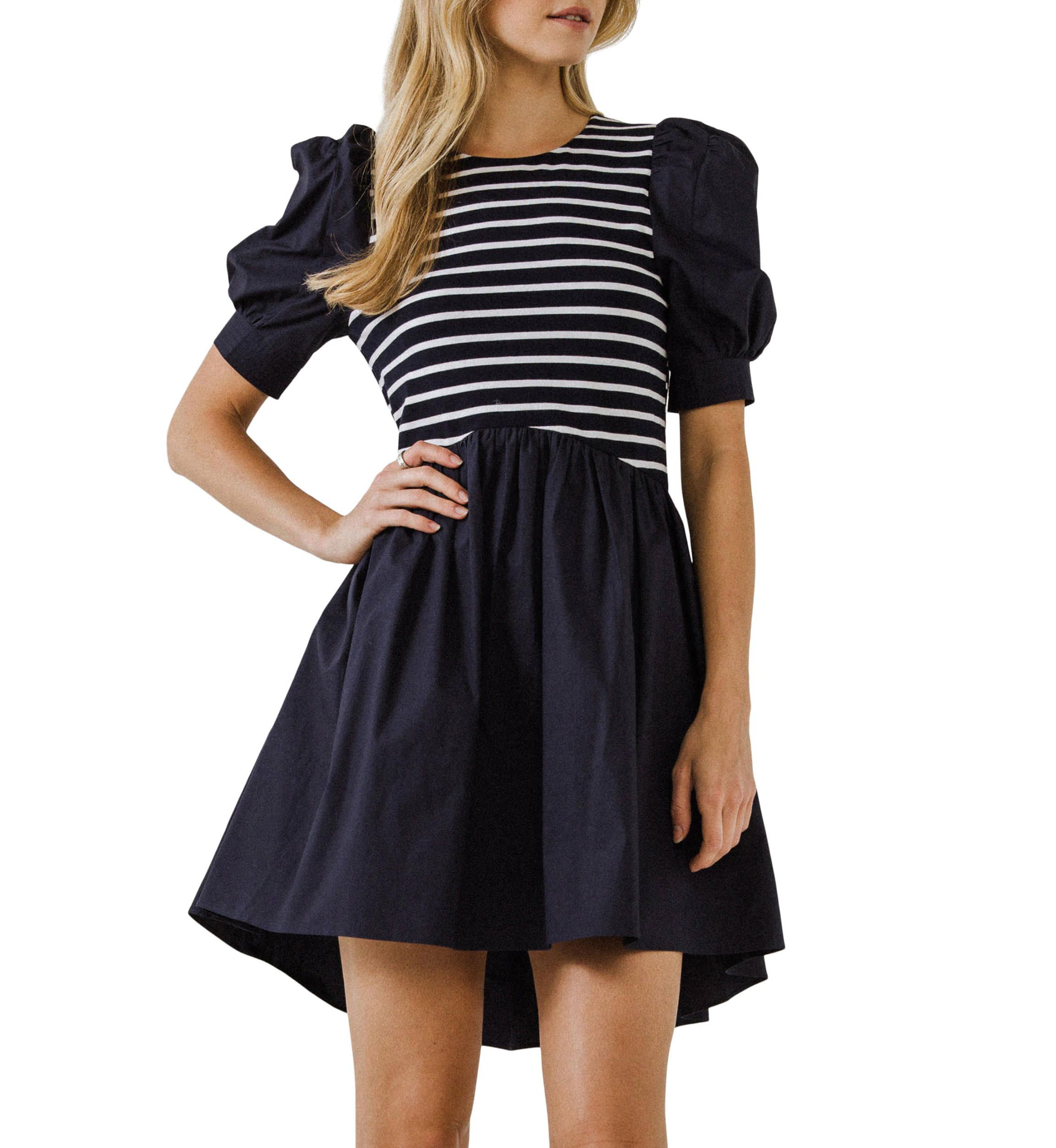 High Low Knit Combo Dress