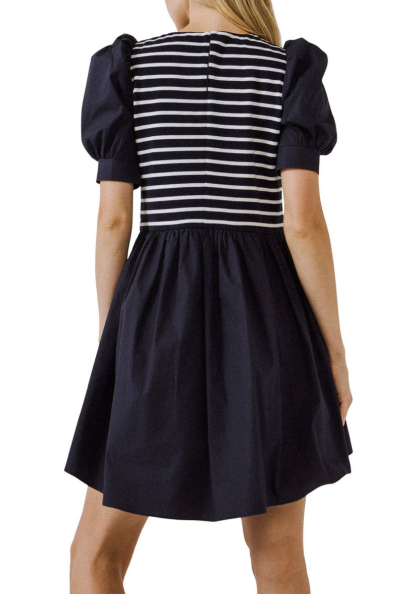 High Low Knit Combo Dress