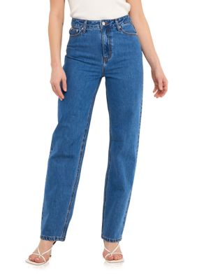 ENGLISH FACTORY Women's Straight Mom Jean, 29