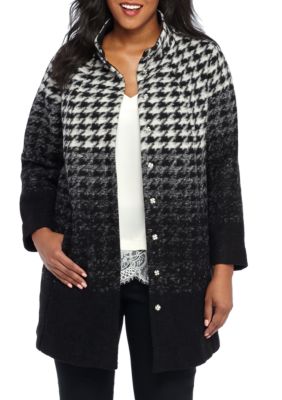 women's plus size houndstooth jacket