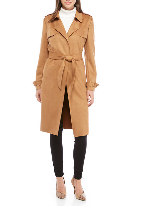 THE LIMITED Petite Faux Suede Trench Coat | belk