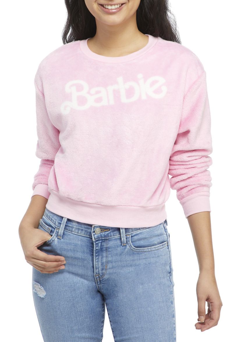Juniors Long Sleeve Fleece Graphic Pullover 