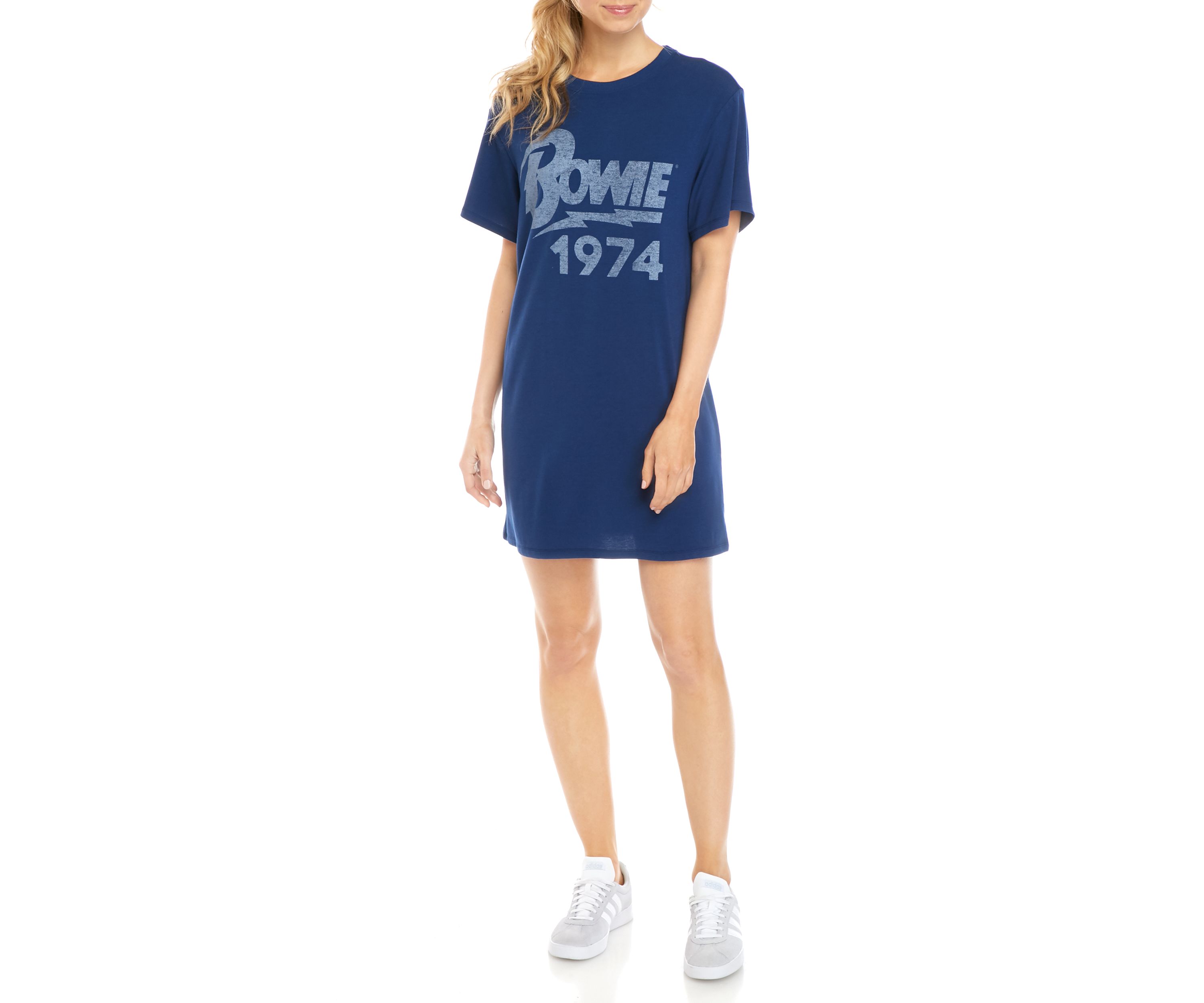 Juniors Short Sleeve Tunic Graphic Dress