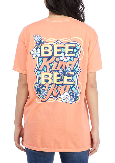 Juniors Short Sleeve Bee Kind Graphic T-Shirt
