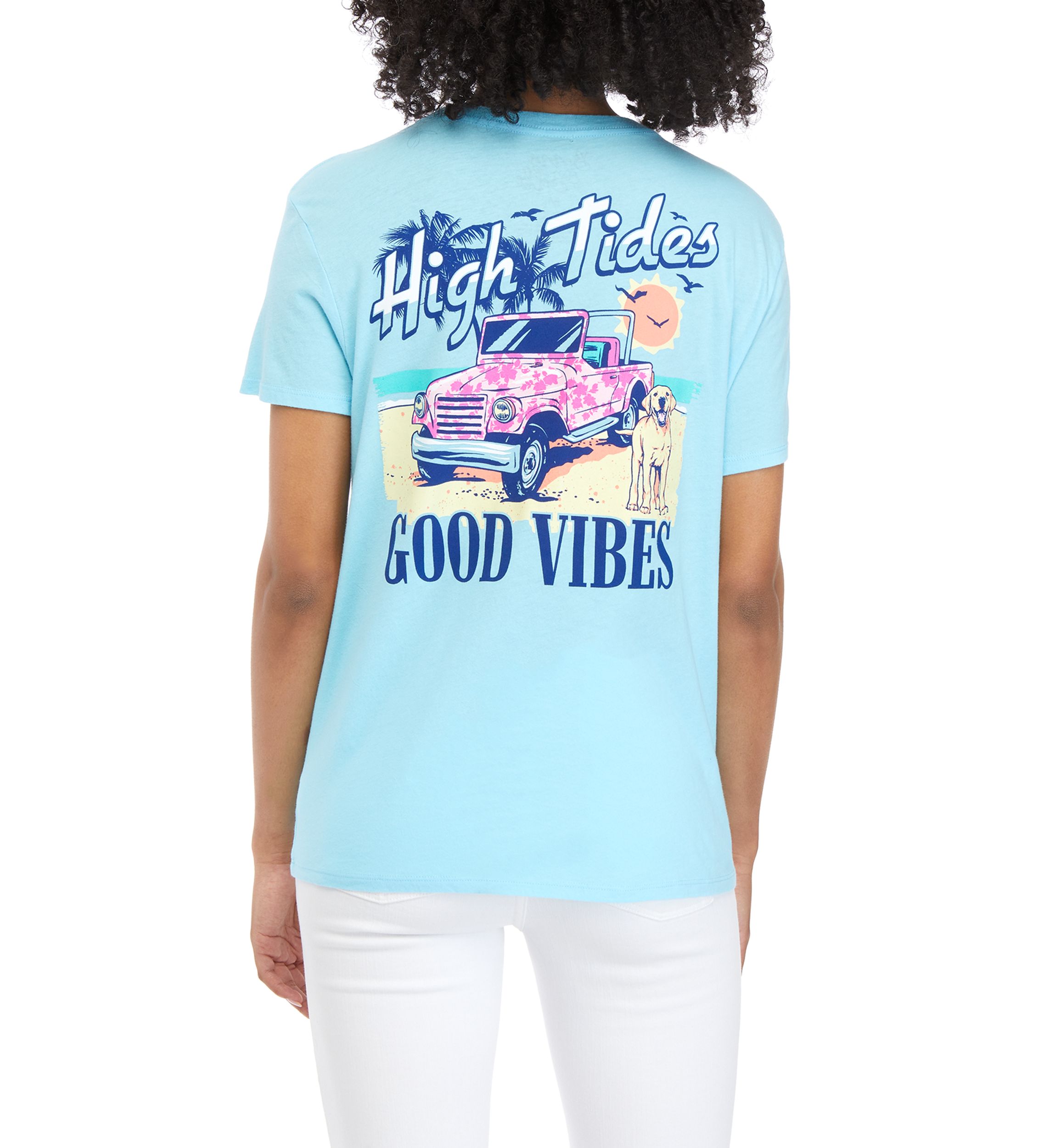 Juniors Short Sleeve High Tides Graphic T-Shirt 