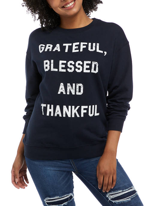 Juniors Grateful Graphic Fleece Pullover