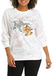 Juniors Long Sleeve Fleece Tom and Jerry Graphic Sweatshirt