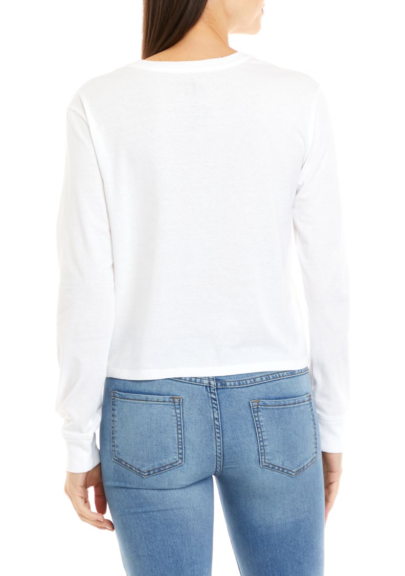Womens Cropped Cotton Headed Ninny Muggins Graphic T-Shirt