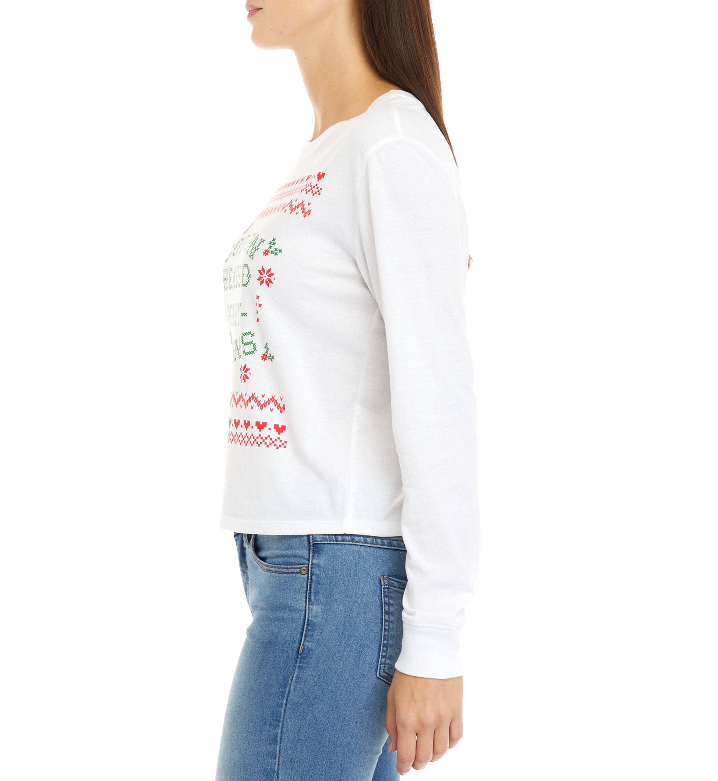 Womens Cropped Cotton Headed Ninny Muggins Graphic T-Shirt