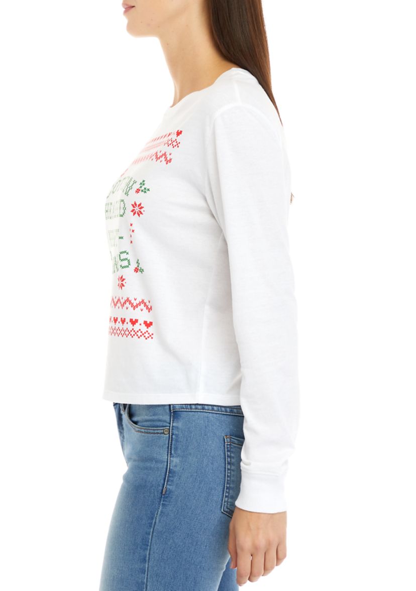 Womens Cropped Cotton Headed Ninny Muggins Graphic T-Shirt