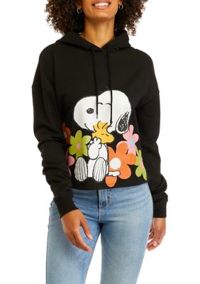 Peanuts® Juniors' Long Sleeve Snoopy Cropped Graphic Hoodie | belk