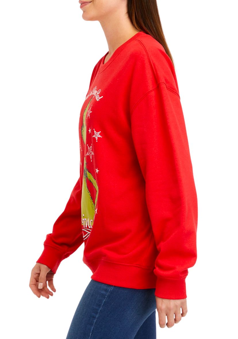 Long Sleeve Oversized Grinch Graphic Sweatshirt