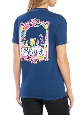 Benny & Belle Short Sleeve Elephant Blessed Graphic Tee | belk