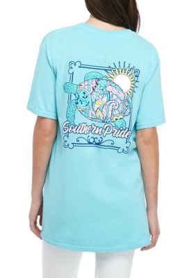 belle du jour short sleeve blue cats graphic te