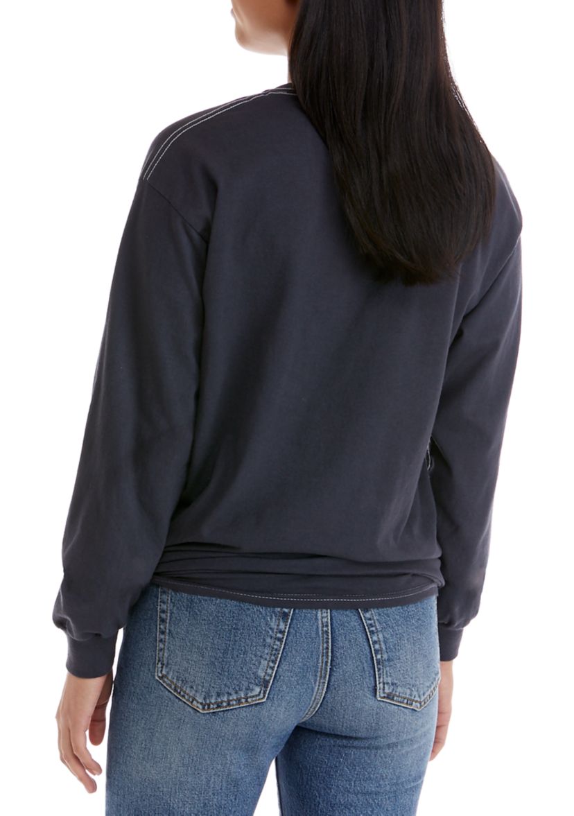 Juniors Side Knot Graphic Beatles Top