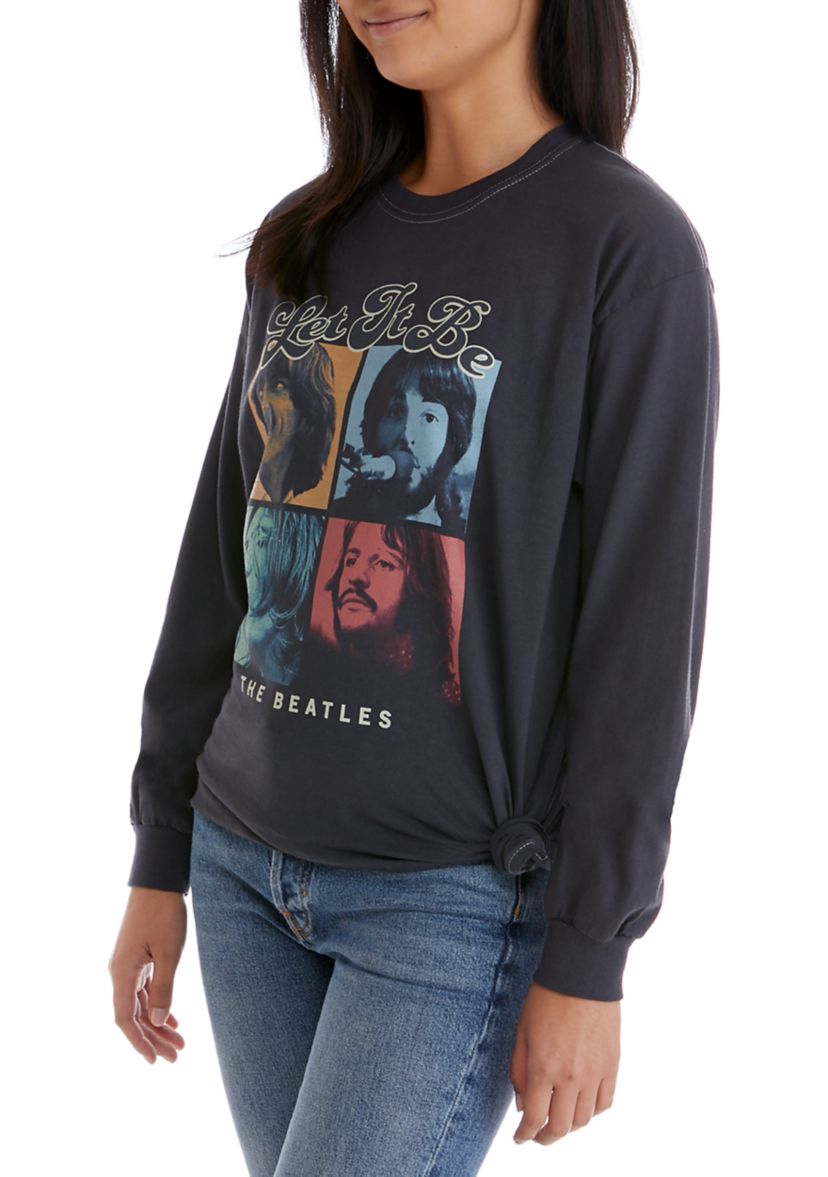 Juniors Side Knot Graphic Beatles Top