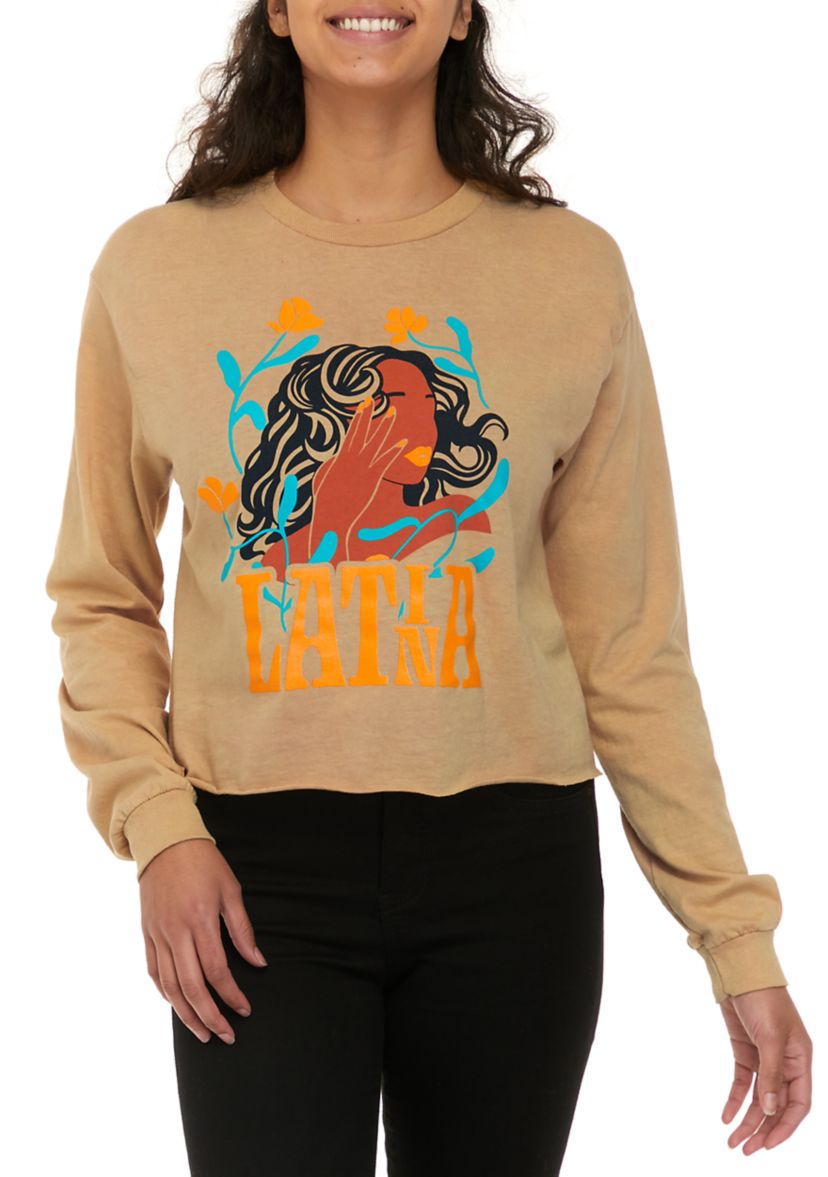 Womens Long Sleeve Latina Culture Shop Graphic T-Shirt