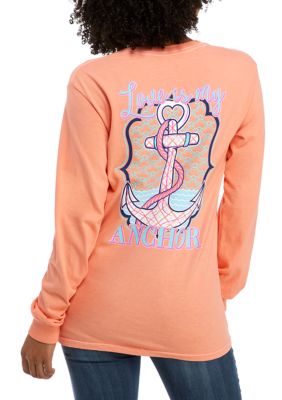 Benny & Belle Junior's Long Sleeve Love is my Anchor Graphic T-Shirt | belk