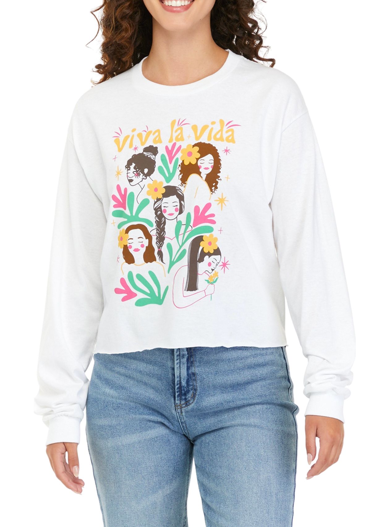 Womens Long Sleeve Viva la Vida Graphic T-Shirt 