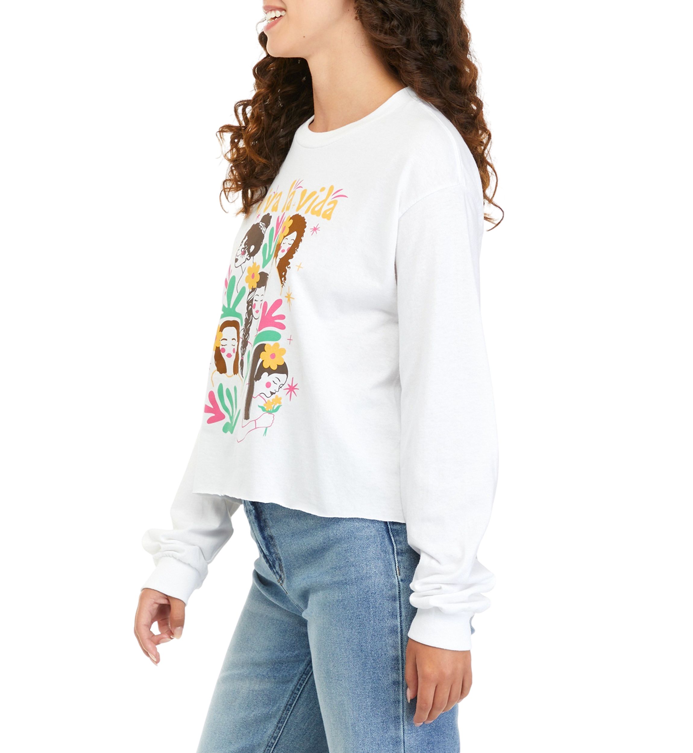 Womens Long Sleeve Viva la Vida Graphic T-Shirt 