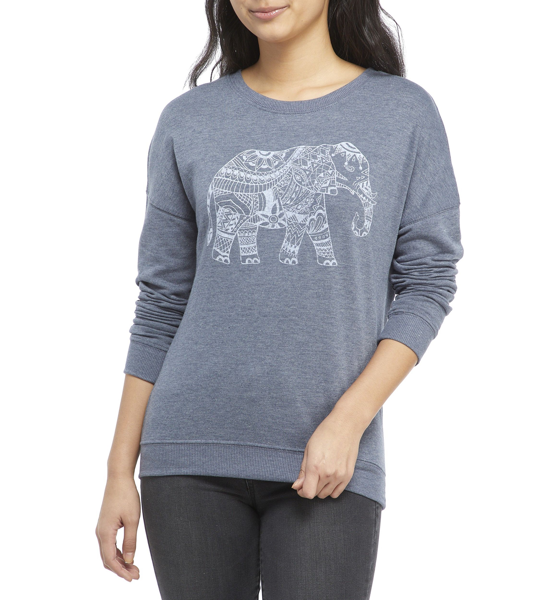 Juniors Long Sleeve Elephant Sweatshirt