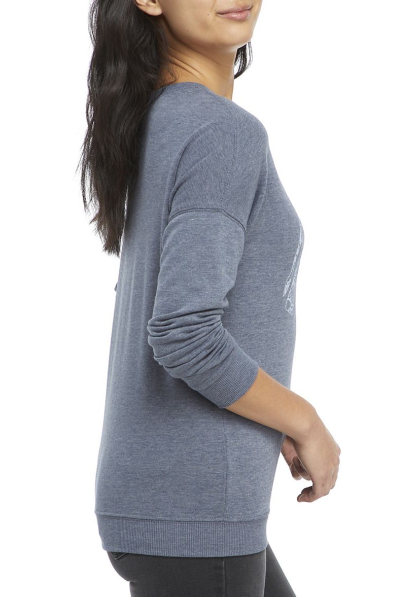 Juniors Long Sleeve Elephant Sweatshirt
