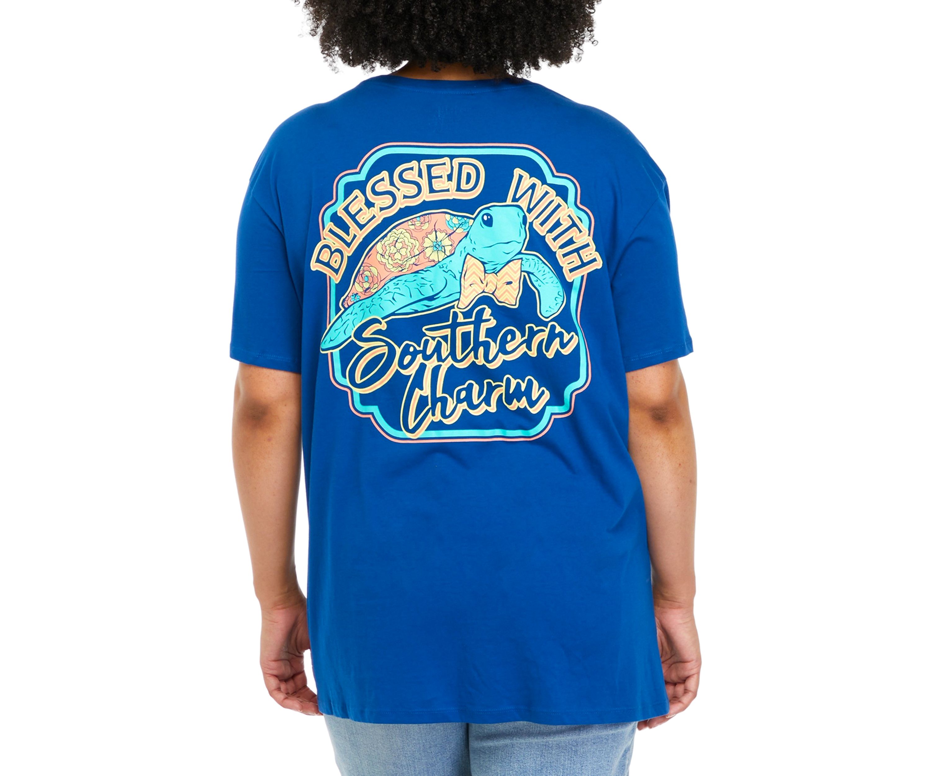 Plus Size Short Sleeve Blessed Graphic T-Shirt 