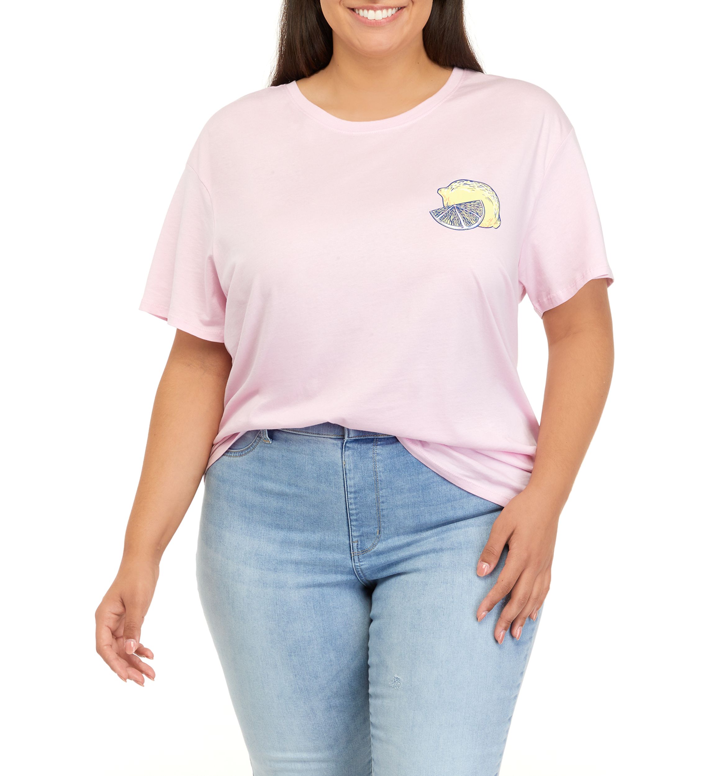 Plus Size Short Sleeve Quit Being Sour Graphic T-Shirt