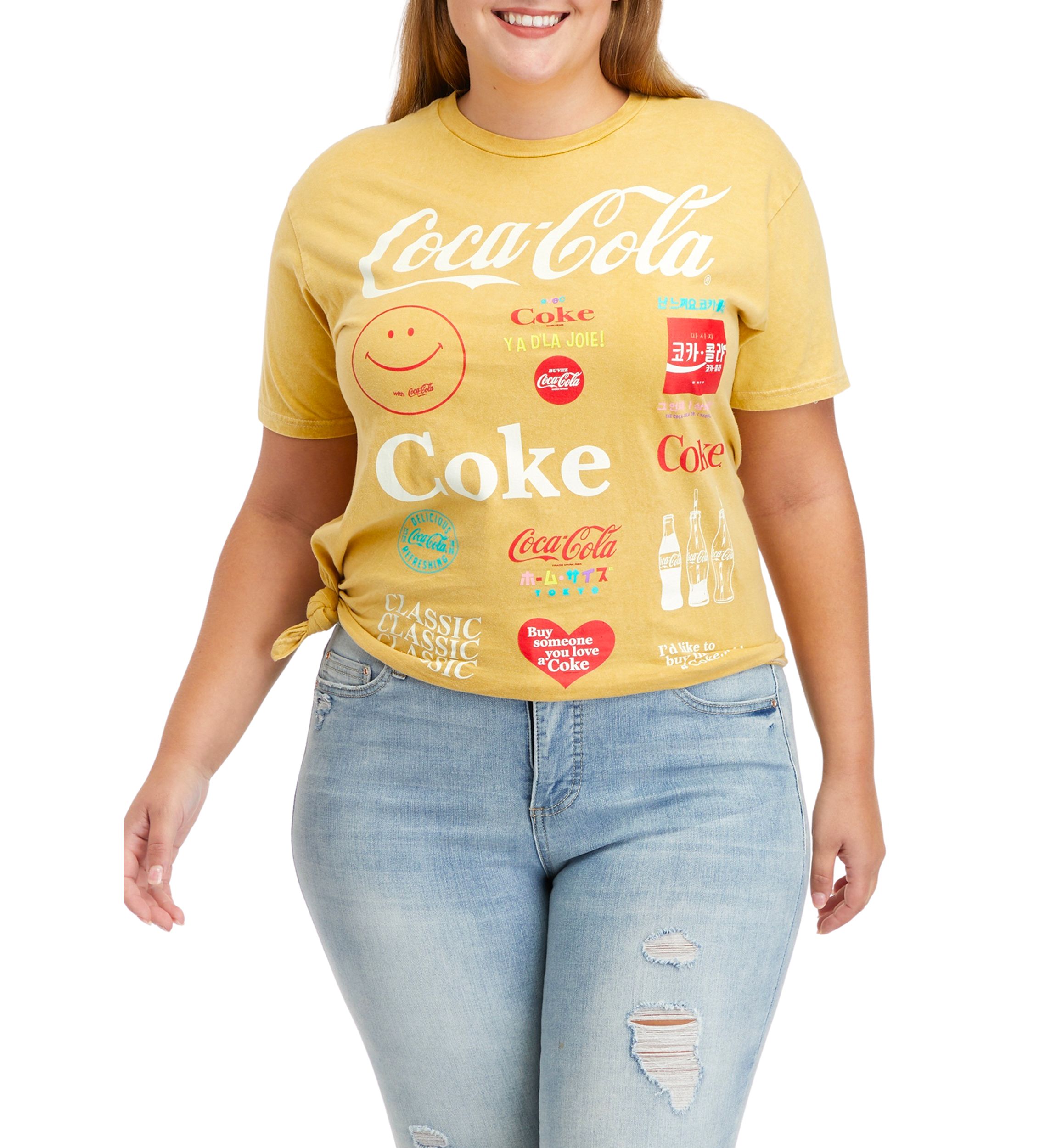 Plus Size Short Sleeve Side Knot Graphic T-Shirt