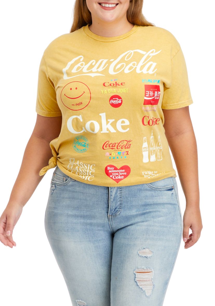 Plus Size Short Sleeve Side Knot Graphic T-Shirt