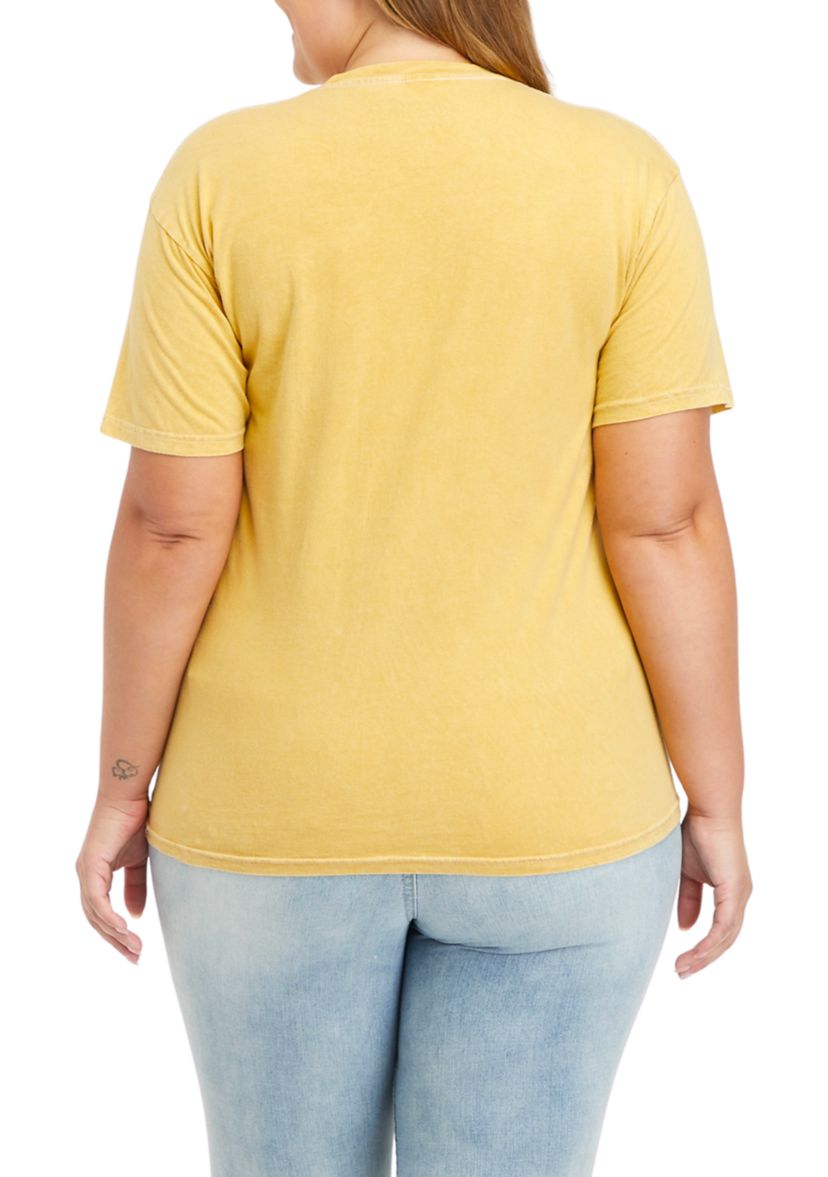 Plus Size Short Sleeve Side Knot Graphic T-Shirt
