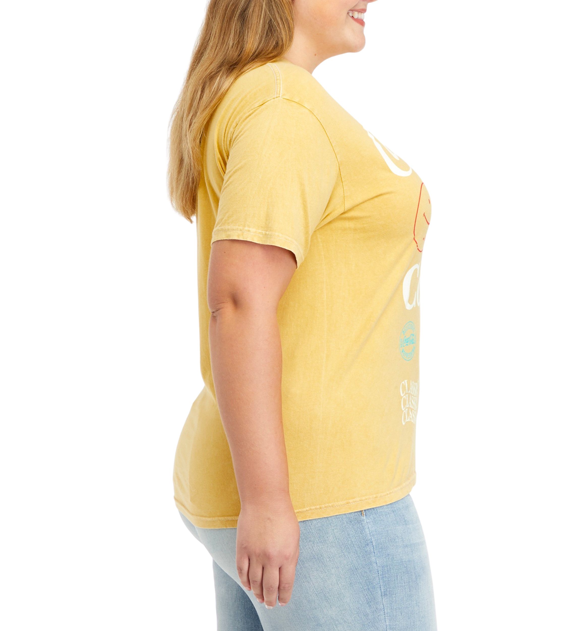 Plus Size Short Sleeve Side Knot Graphic T-Shirt