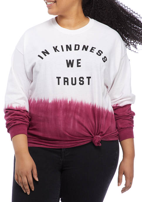 Cold Crush Plus Size Long Sleeve Dip Dyed