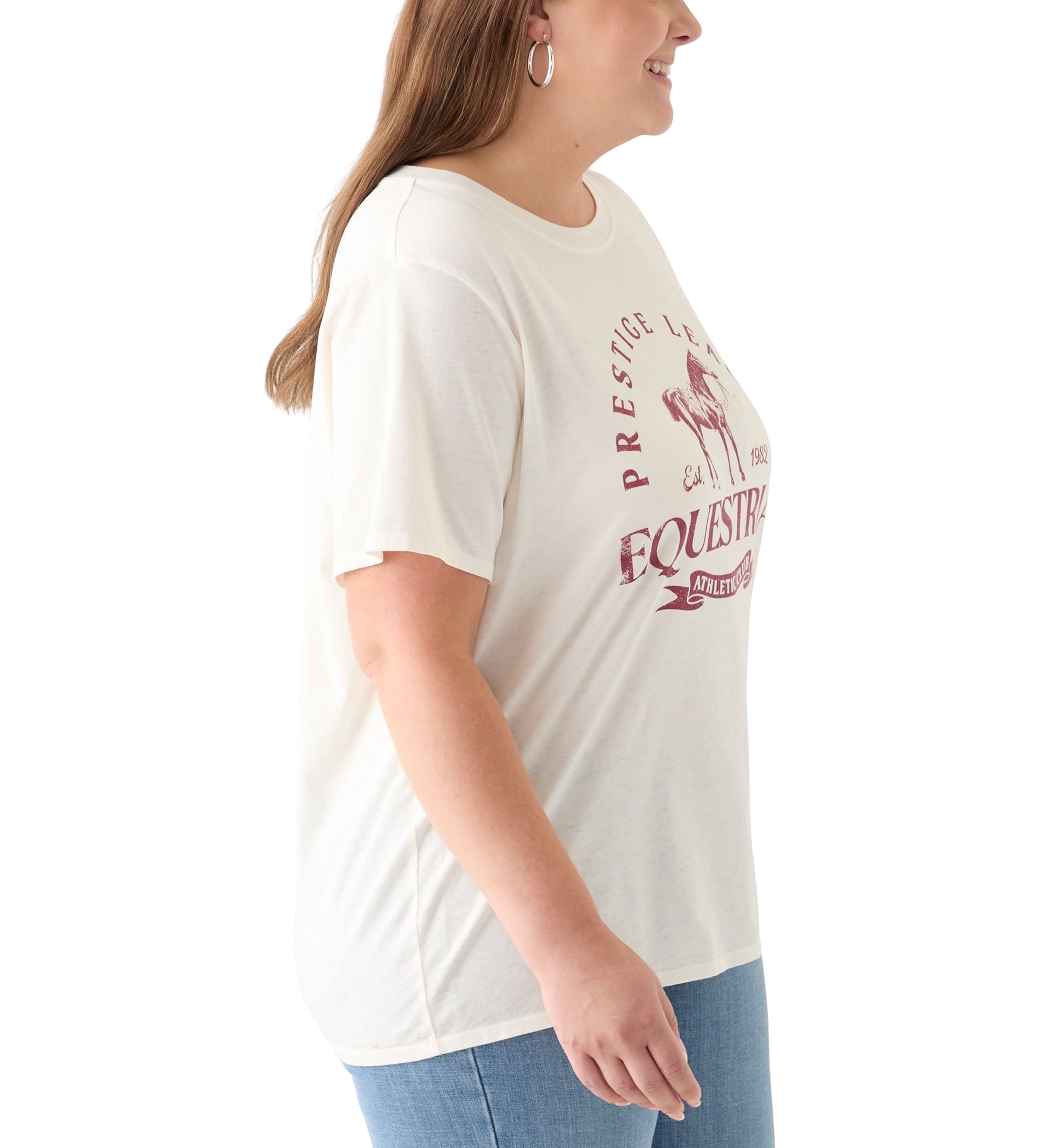 Plus Size Equestrian Club Burnout Graphic T-Shirt 