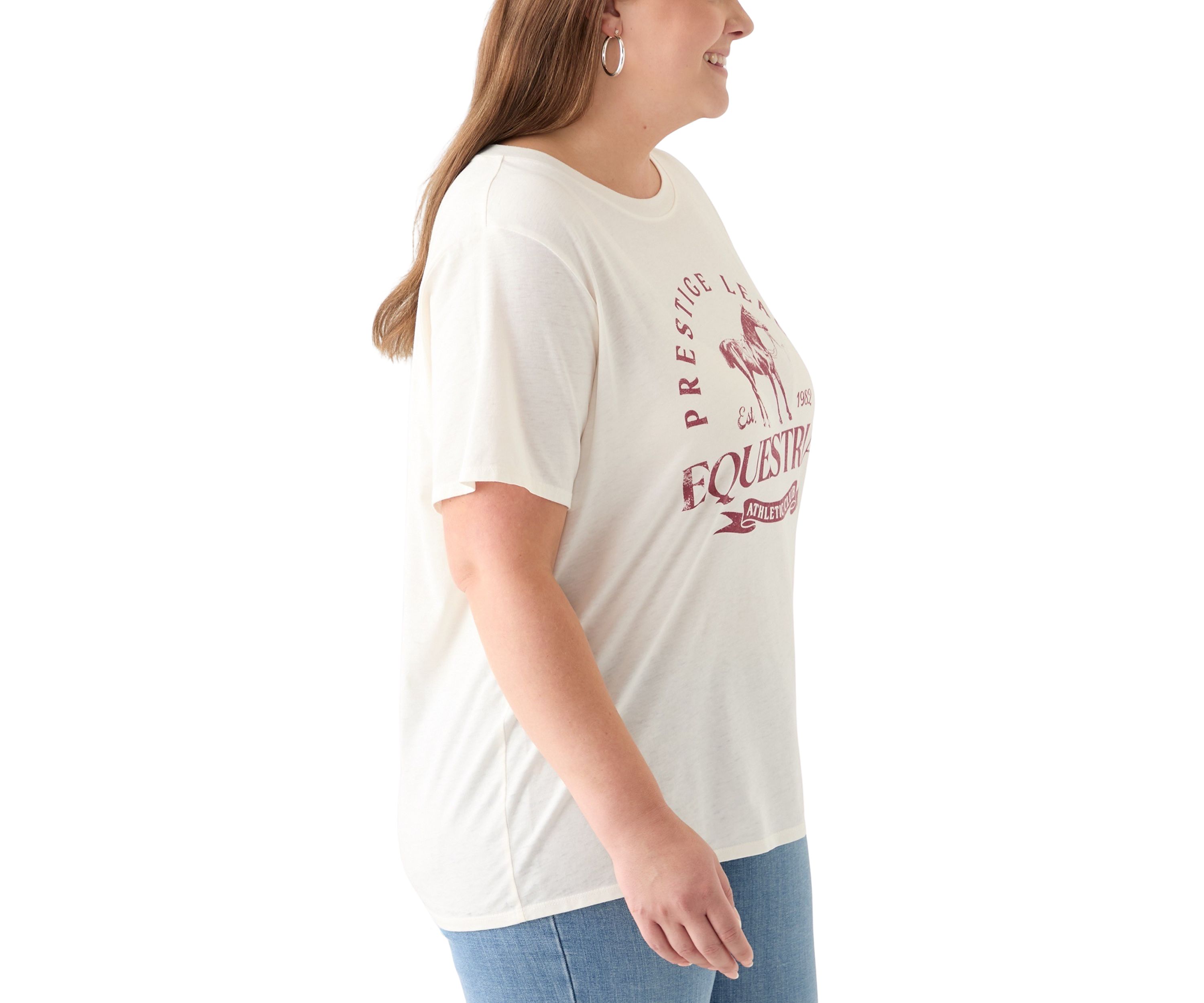 Plus Size Equestrian Club Burnout Graphic T-Shirt 