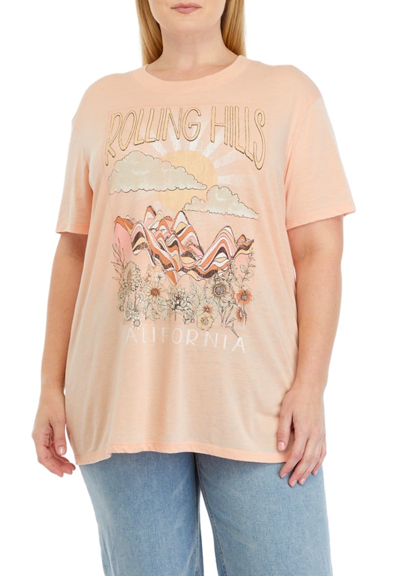 Plus Size Rolling Hills Graphic T-Shirt