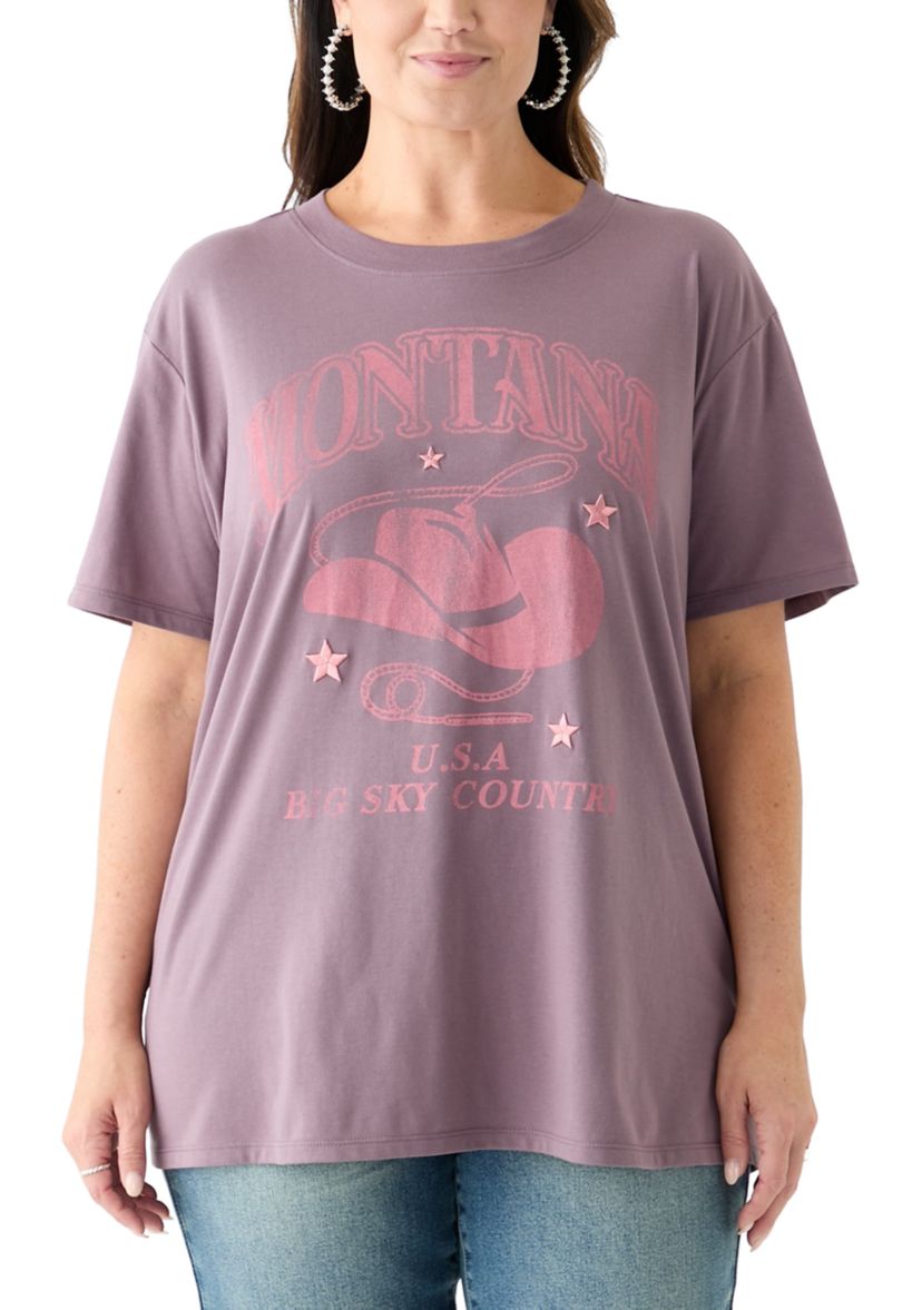 Plus Size Montana Cowboy Graphic T-Shirt
