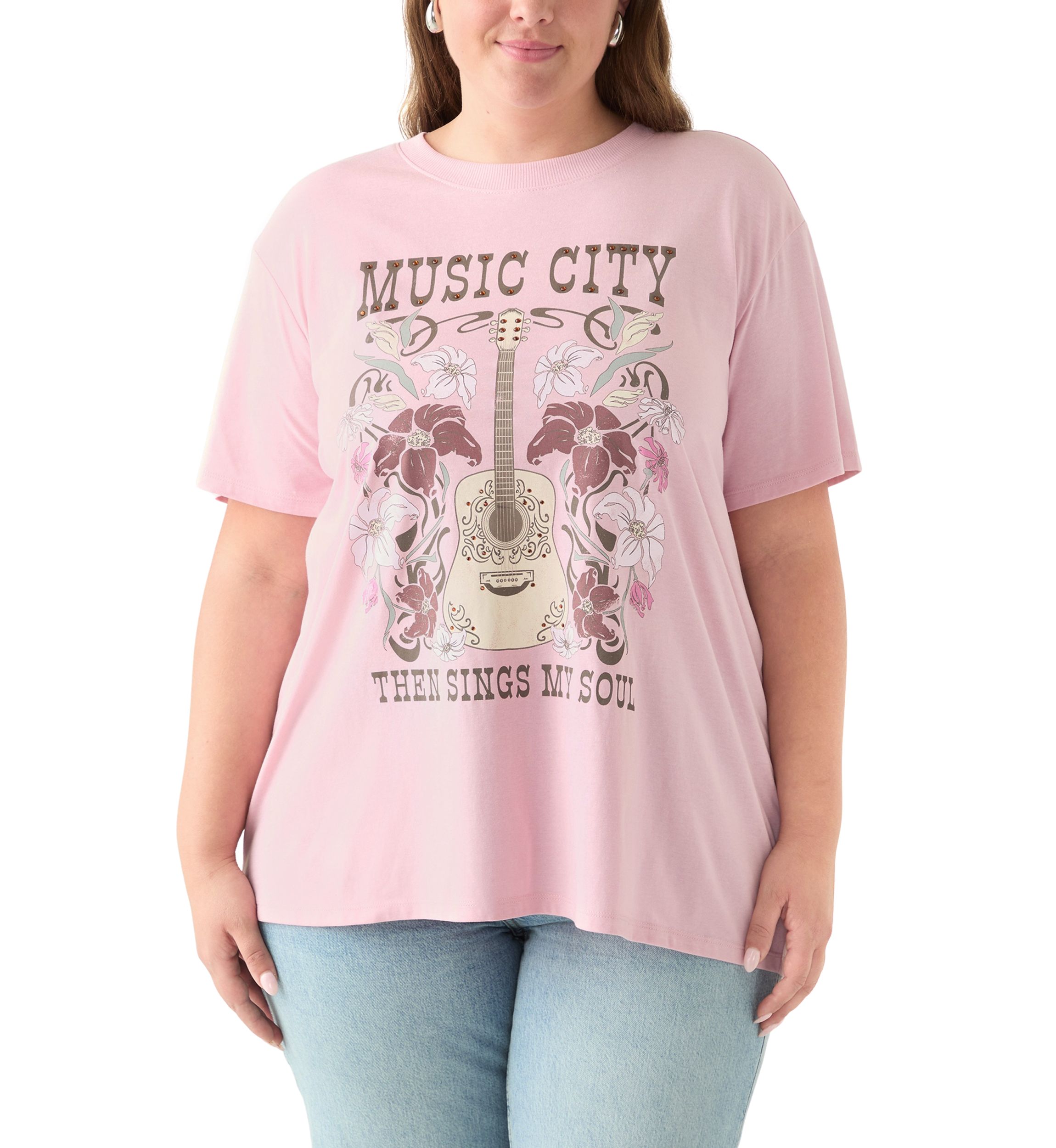 Plus Size Music City Graphic T-Shirt