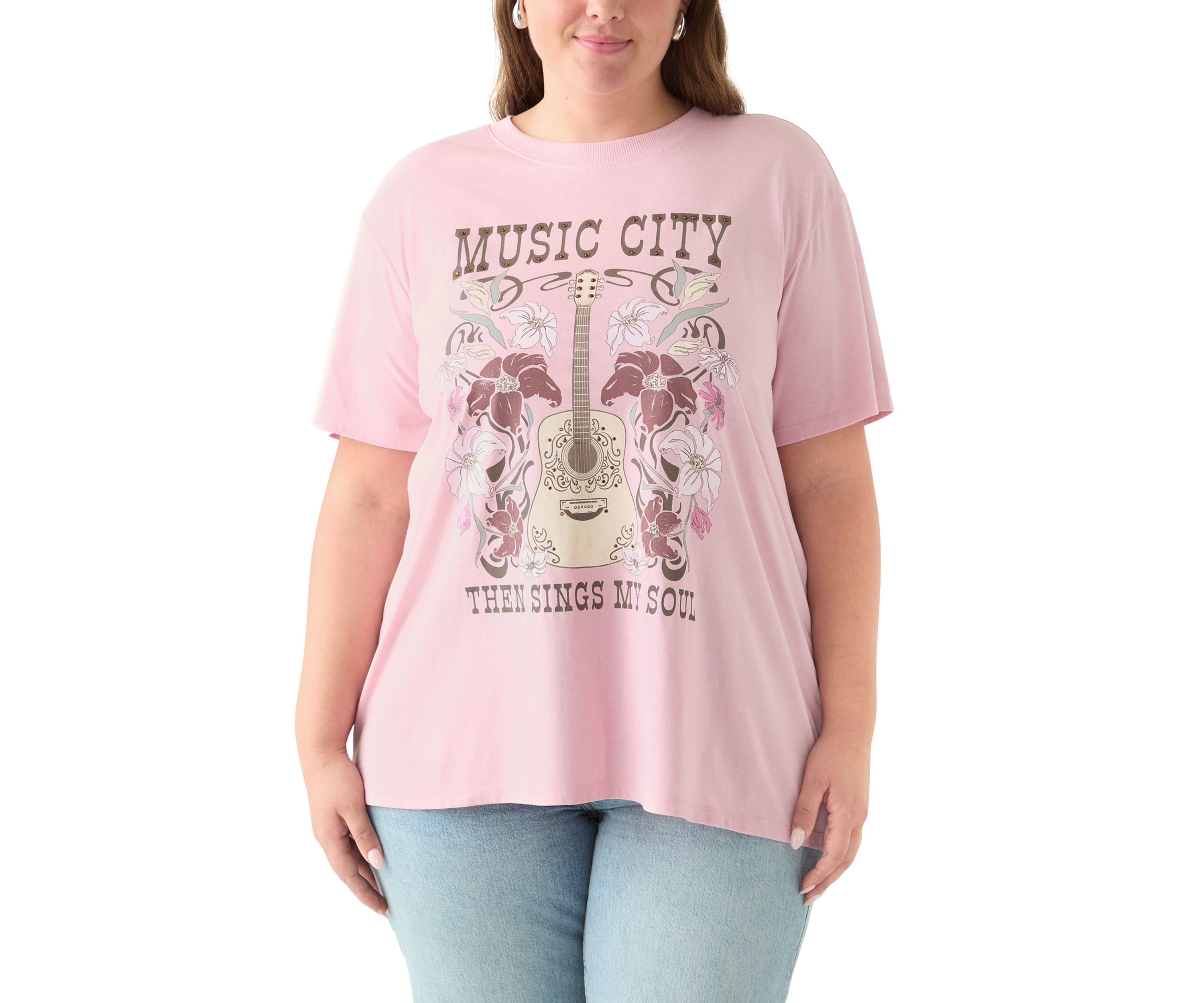 Plus Size Music City Graphic T-Shirt