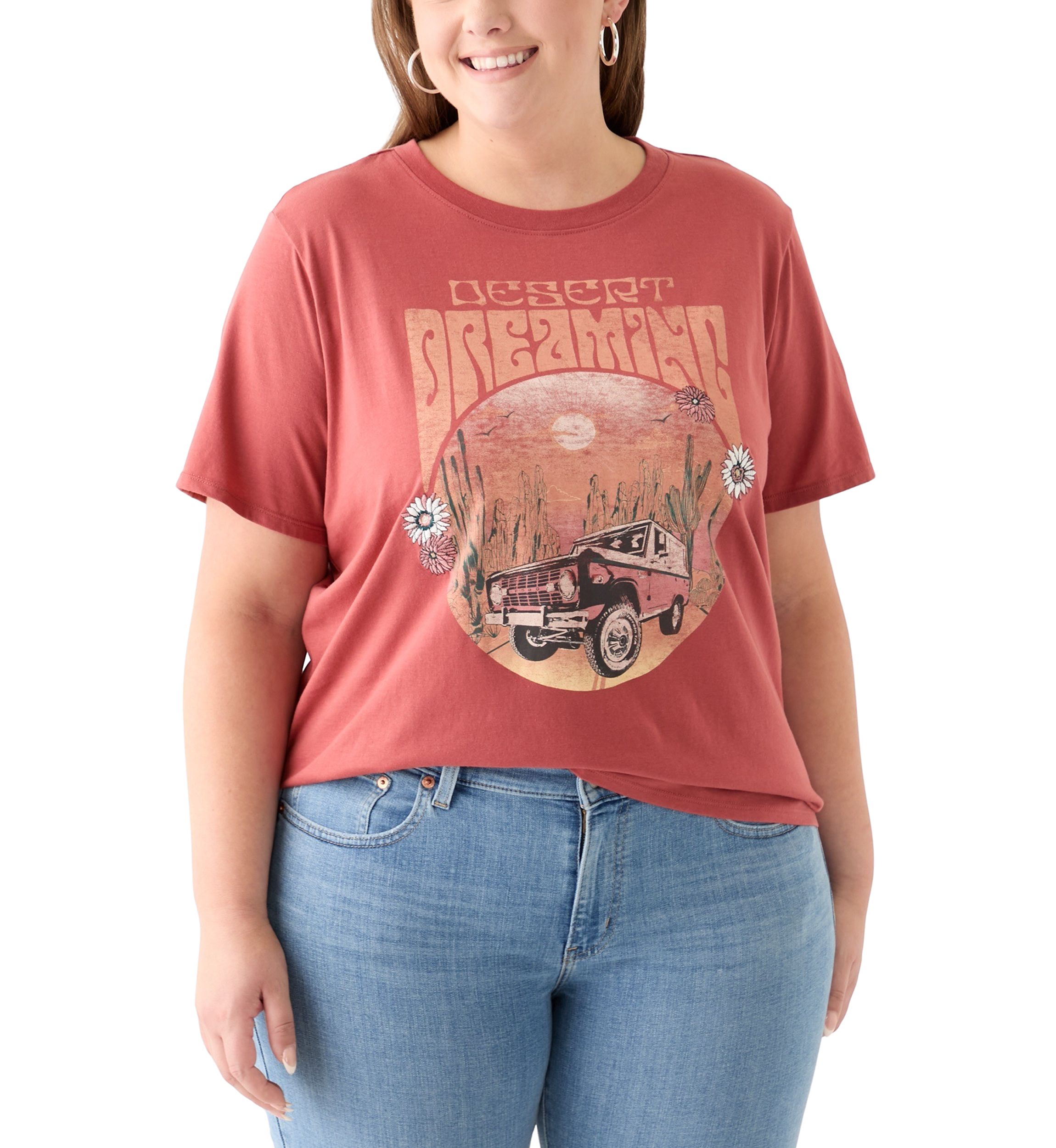Plus Size Desert Dreaming Graphic T-Shirt with Embroidery