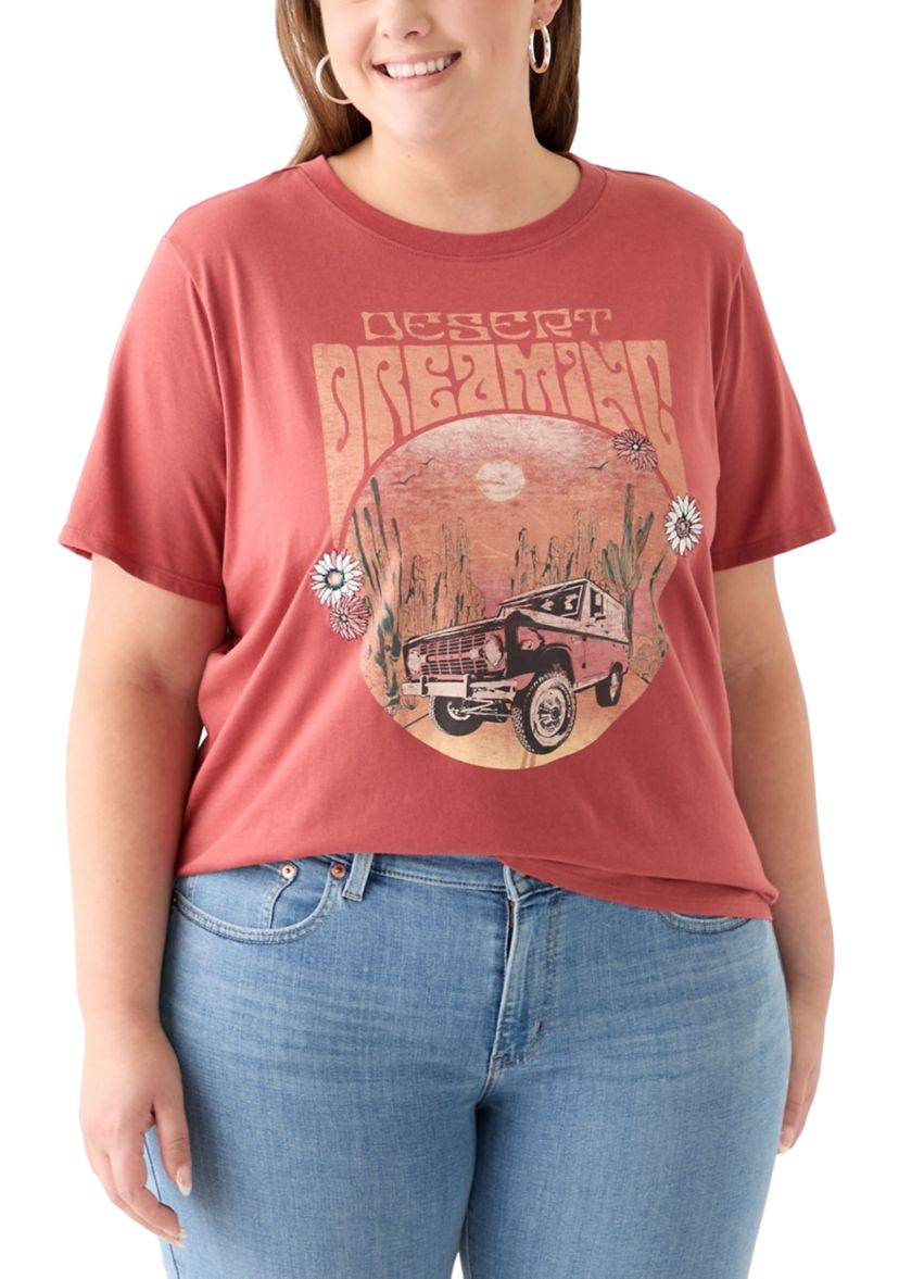 Plus Size Desert Dreaming Graphic T-Shirt with Embroidery