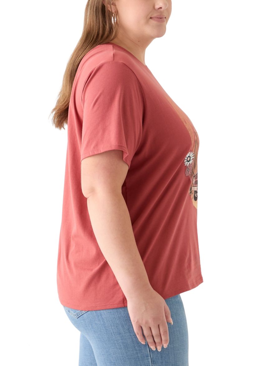 Plus Size Desert Dreaming Graphic T-Shirt with Embroidery