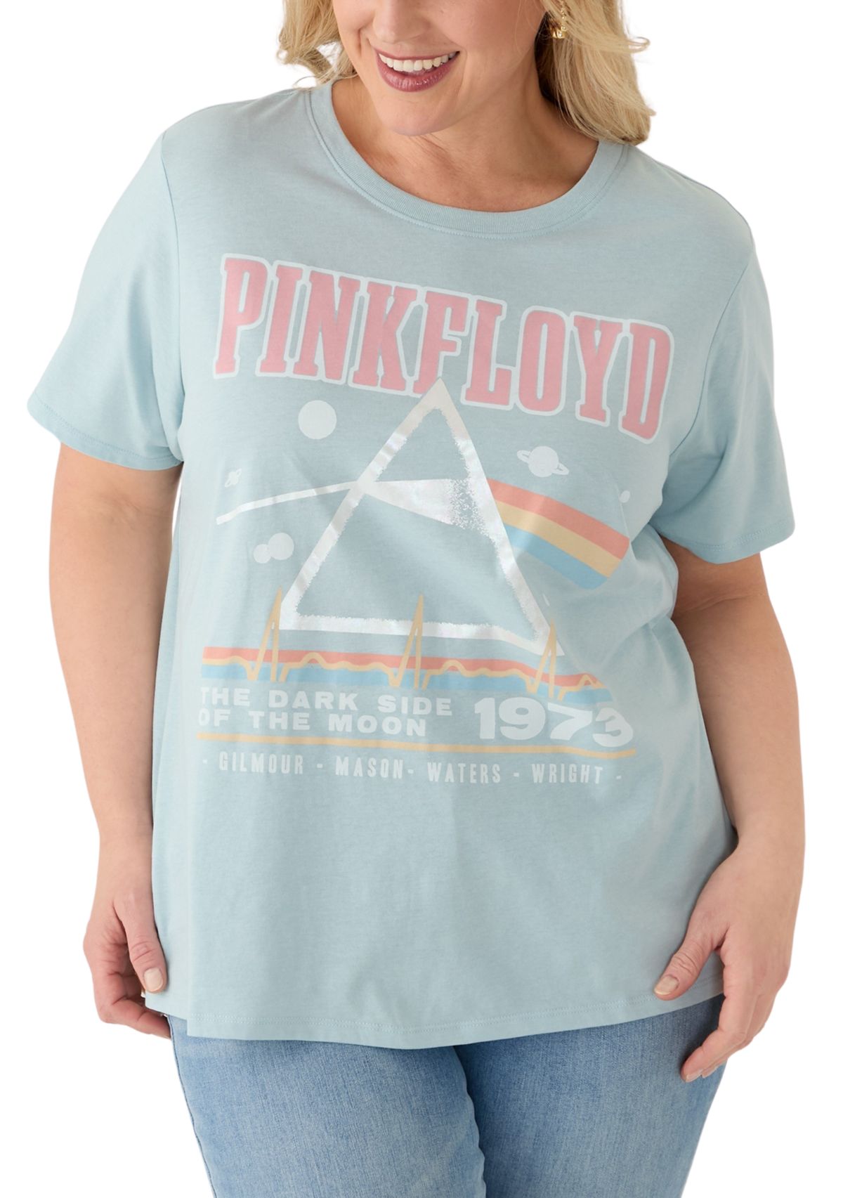 Plus Size Moon Tour Pigment Wash Graphic T-Shirt