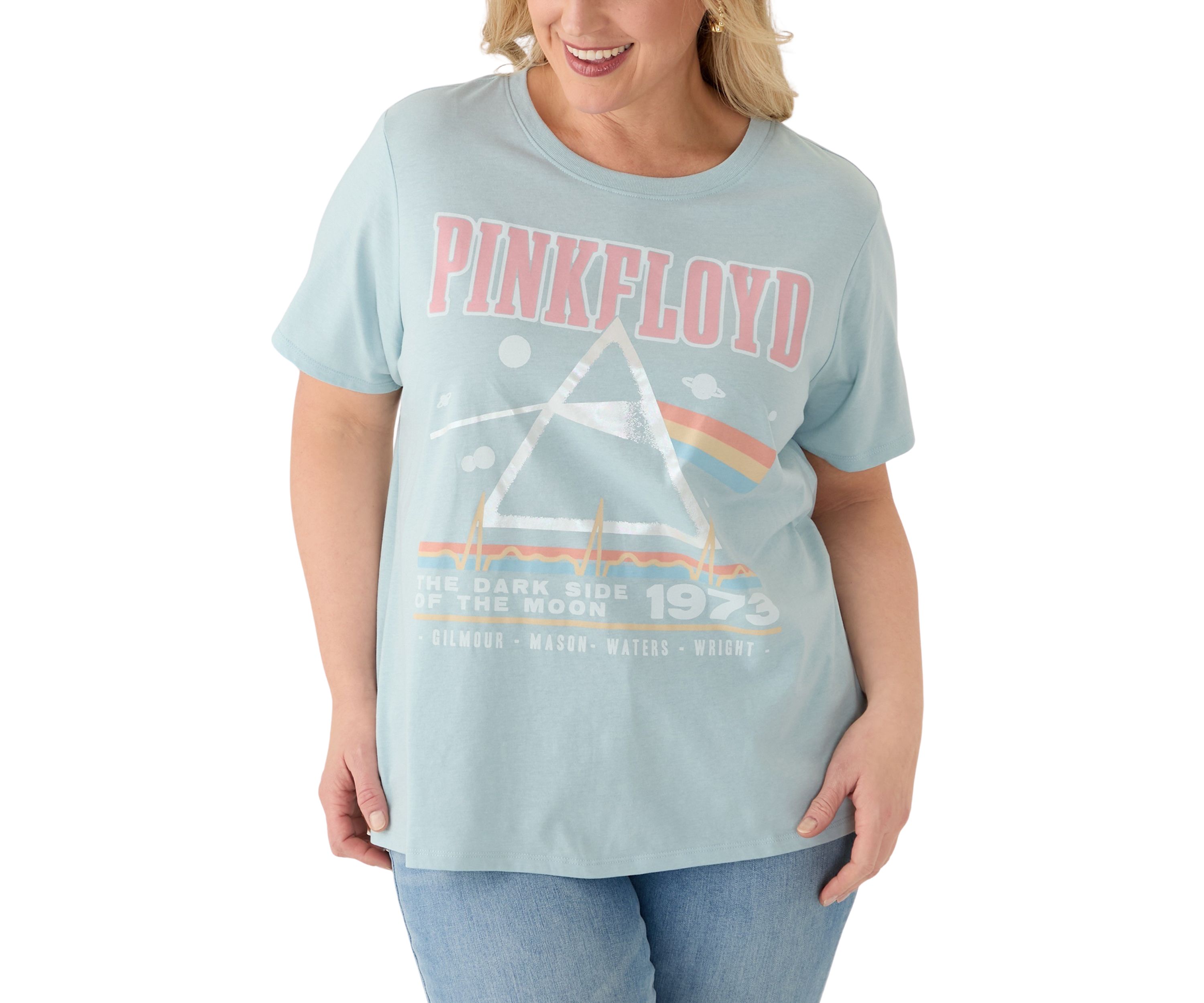 Plus Size Moon Tour Pigment Wash Graphic T-Shirt