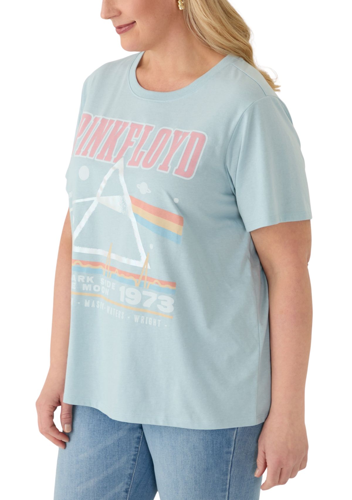 Plus Size Moon Tour Pigment Wash Graphic T-Shirt