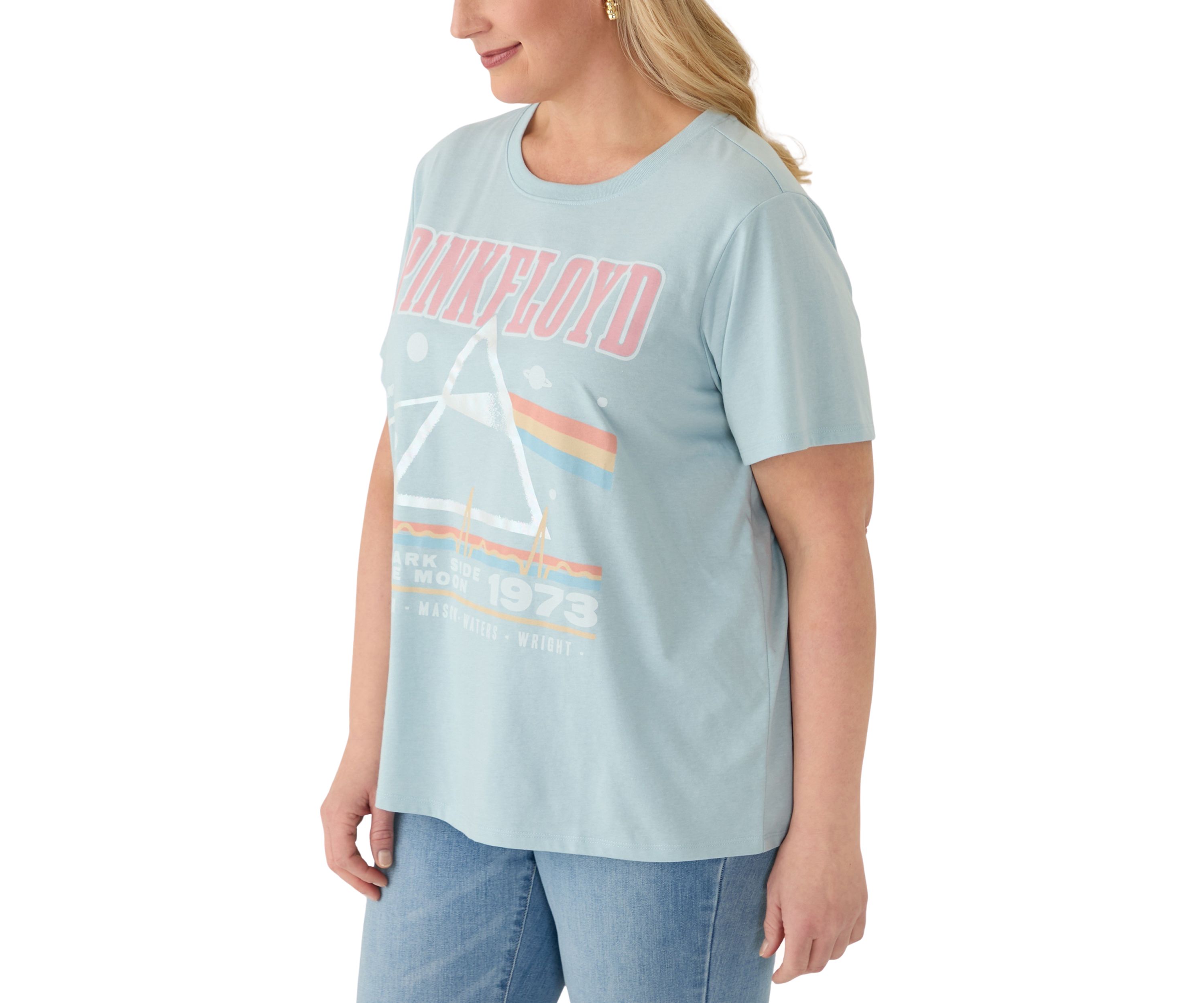 Plus Size Moon Tour Pigment Wash Graphic T-Shirt
