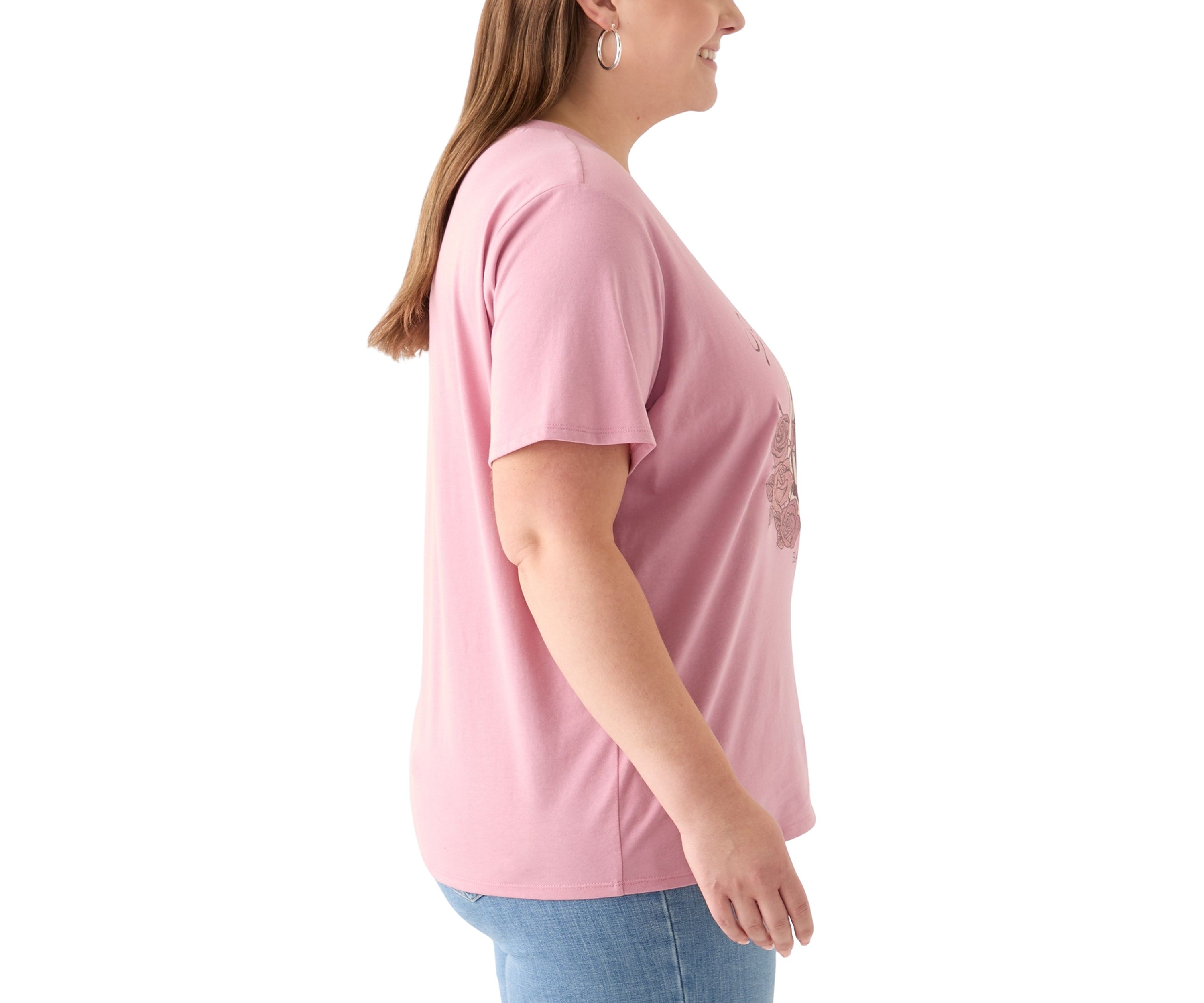 Plus Size Lone Mountain Range Graphic T-Shirt with Embroidery 