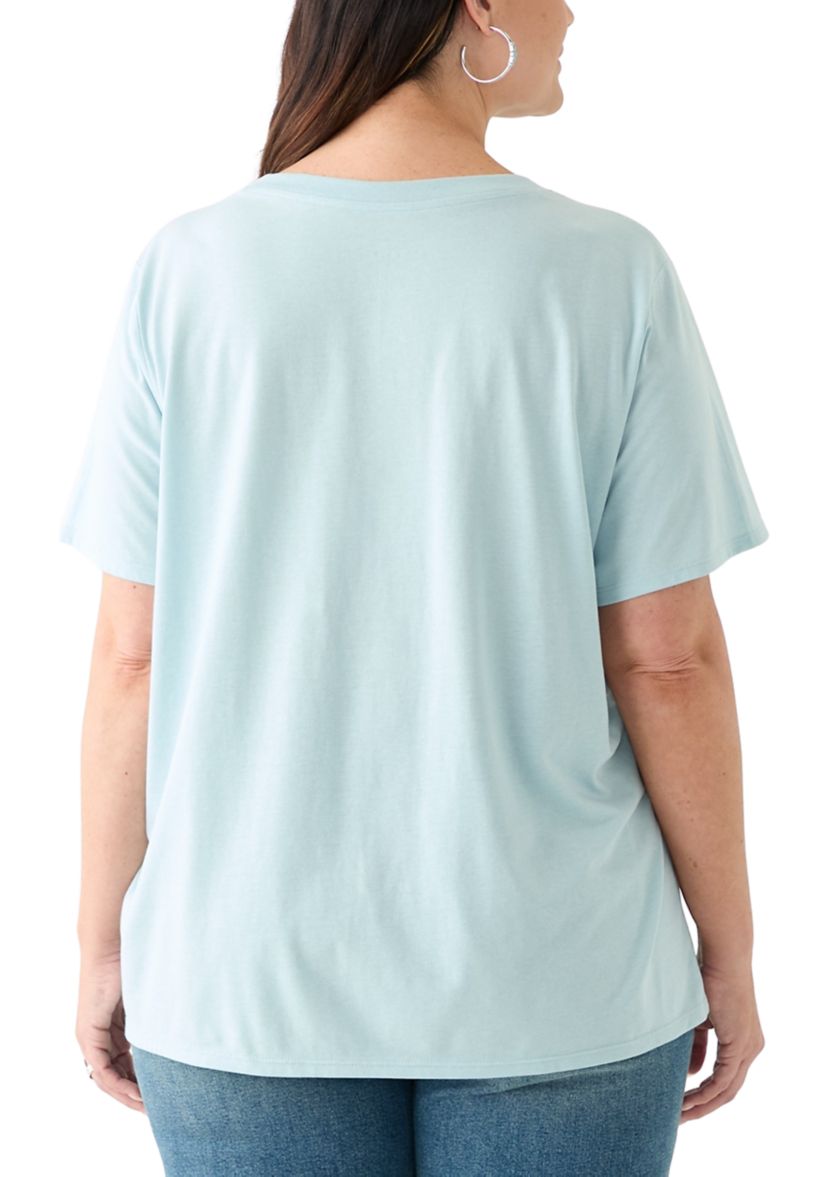 Plus Size Flower Boot Graphic T-Shirt 