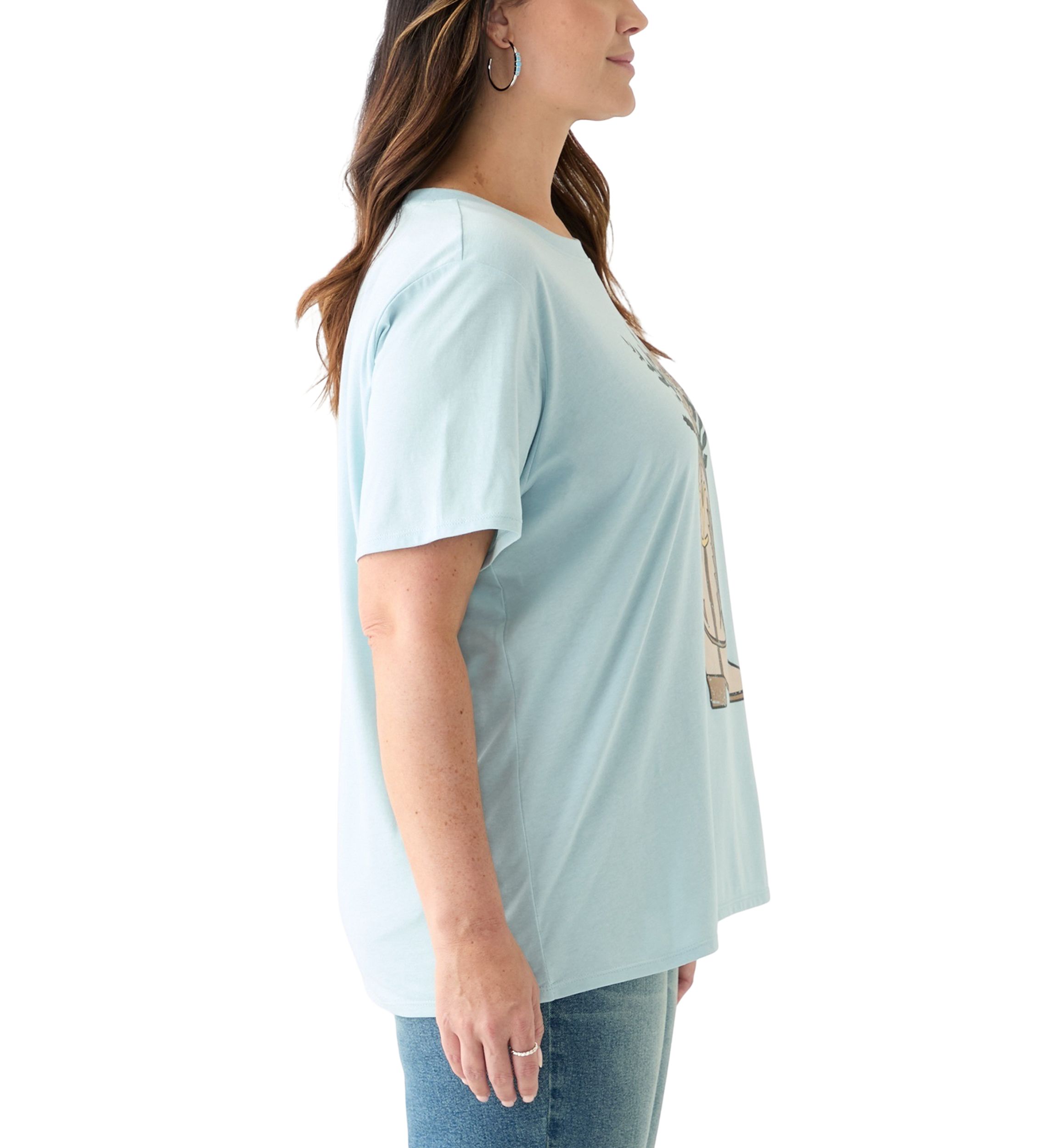 Plus Size Flower Boot Graphic T-Shirt 