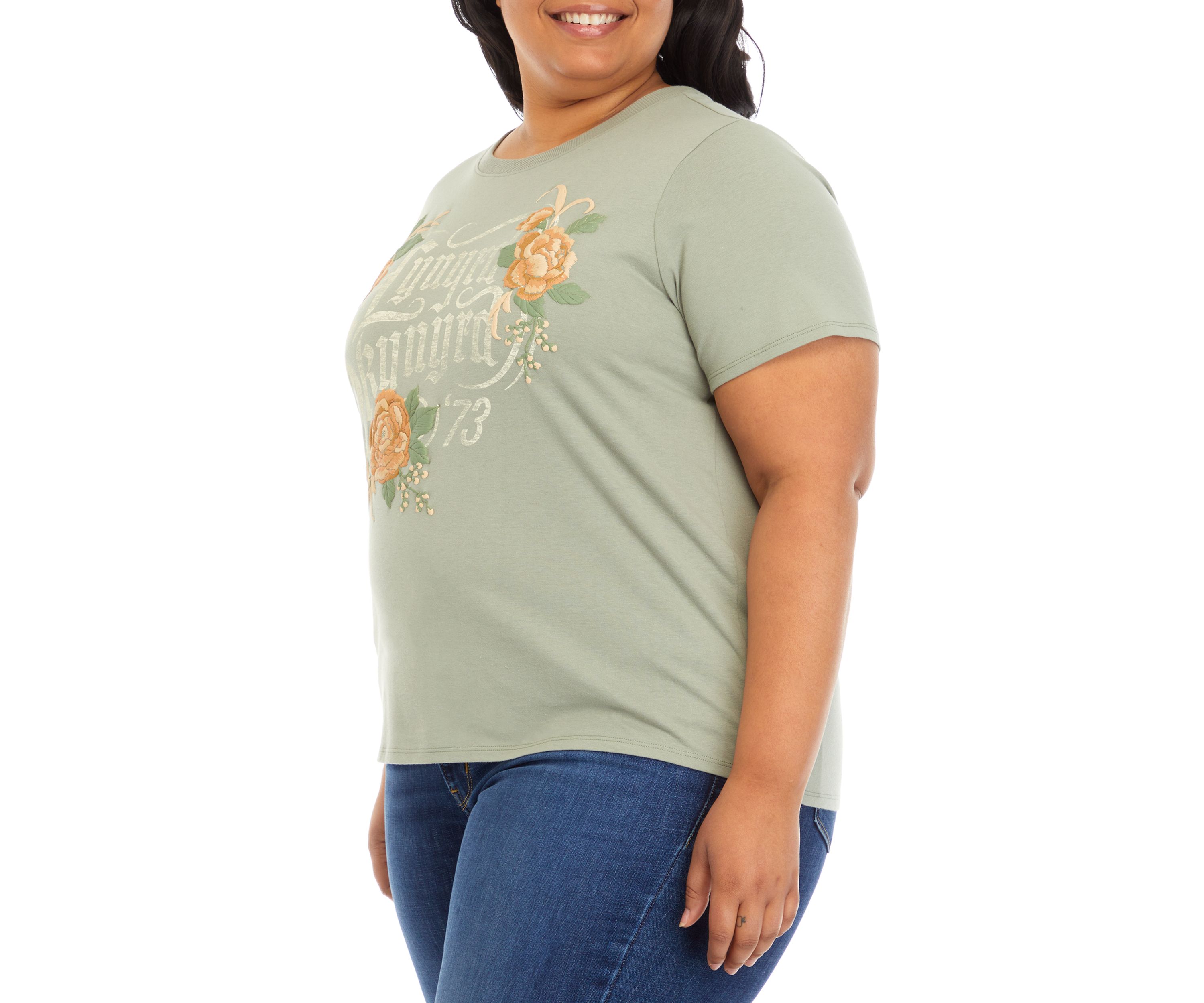 Plus Size Skynard Flowers Graphic T-Shirt